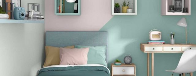 room teen colored pastel to wall