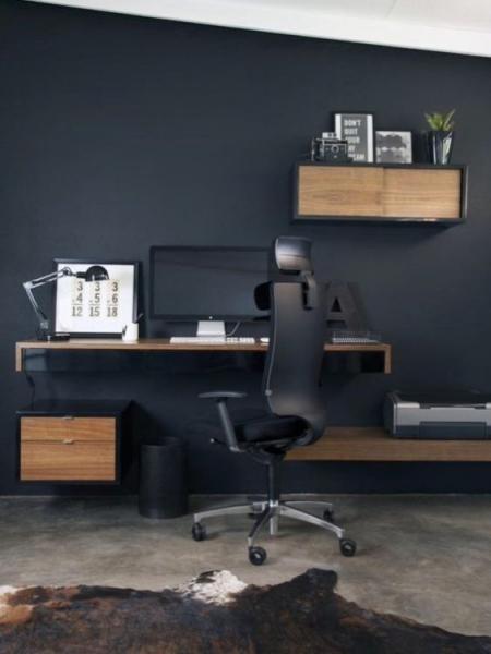 Dark Color Home Office Design